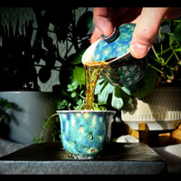 Glazara Elemental Gaiwan Ercai style brewing on tea tray photography by TheOolongDrunk