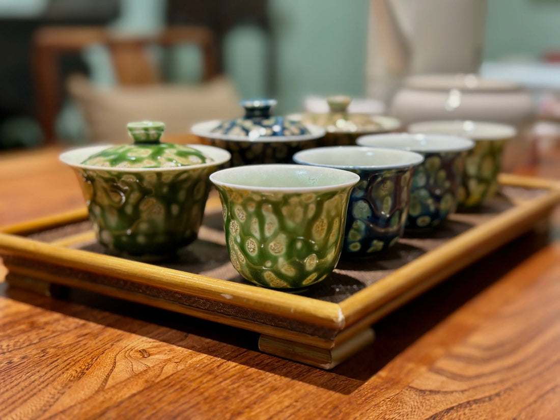 Elemental gaiwans and master teacups pairing