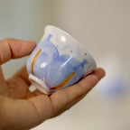 Pomegranate Gold-Painted Teacup Celestial Blue