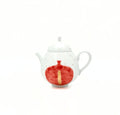 Pomegranate Gold-Painted Teapot Ruby Ember