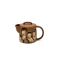 Front portrait view of the 140ml Formless Zen hand-painted Yixing Zisha teapot, showcasing its elegant profile and the intricate Dunhuang Buddhist-inspired artwork.