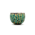 Front profile of the artisan Glazara Aurora Shore ceramic matcha latte cup, featuring a beautiful, sweeping coastal-inspired glaze perfectly crafted for an elevated home-café matcha experience.