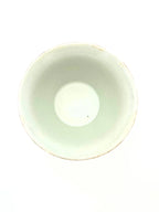 Overhead view looking into the bowl of the Earthstone Drift Gaiwan. Displays the wide opening for easy leaf insertion and the contrast between the textured rim and the smooth interior glazing.