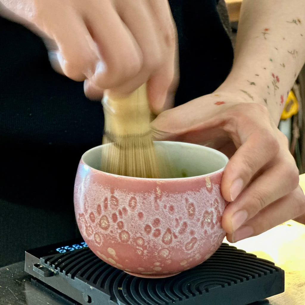 Frosted Rose Matcha Latte Cup