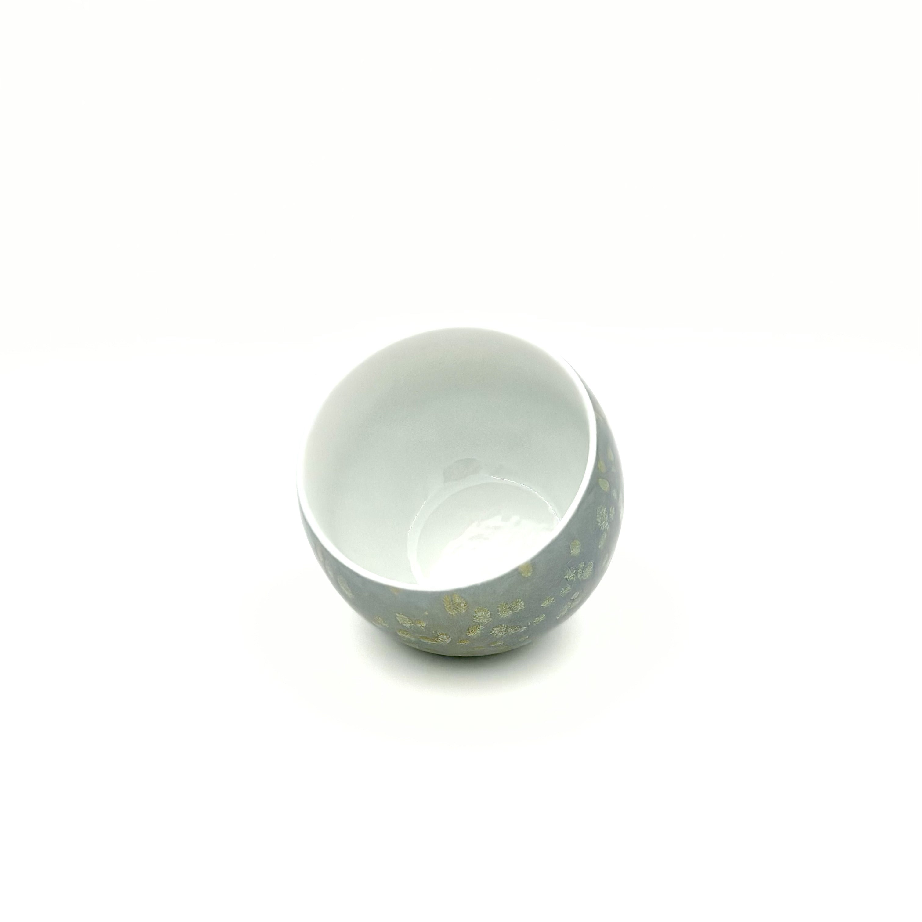 Top-down interior view of the Glazara Giverny Ripple Matcha Latte Cup showcasing the smooth inner porcelain glaze and wide bowl design.