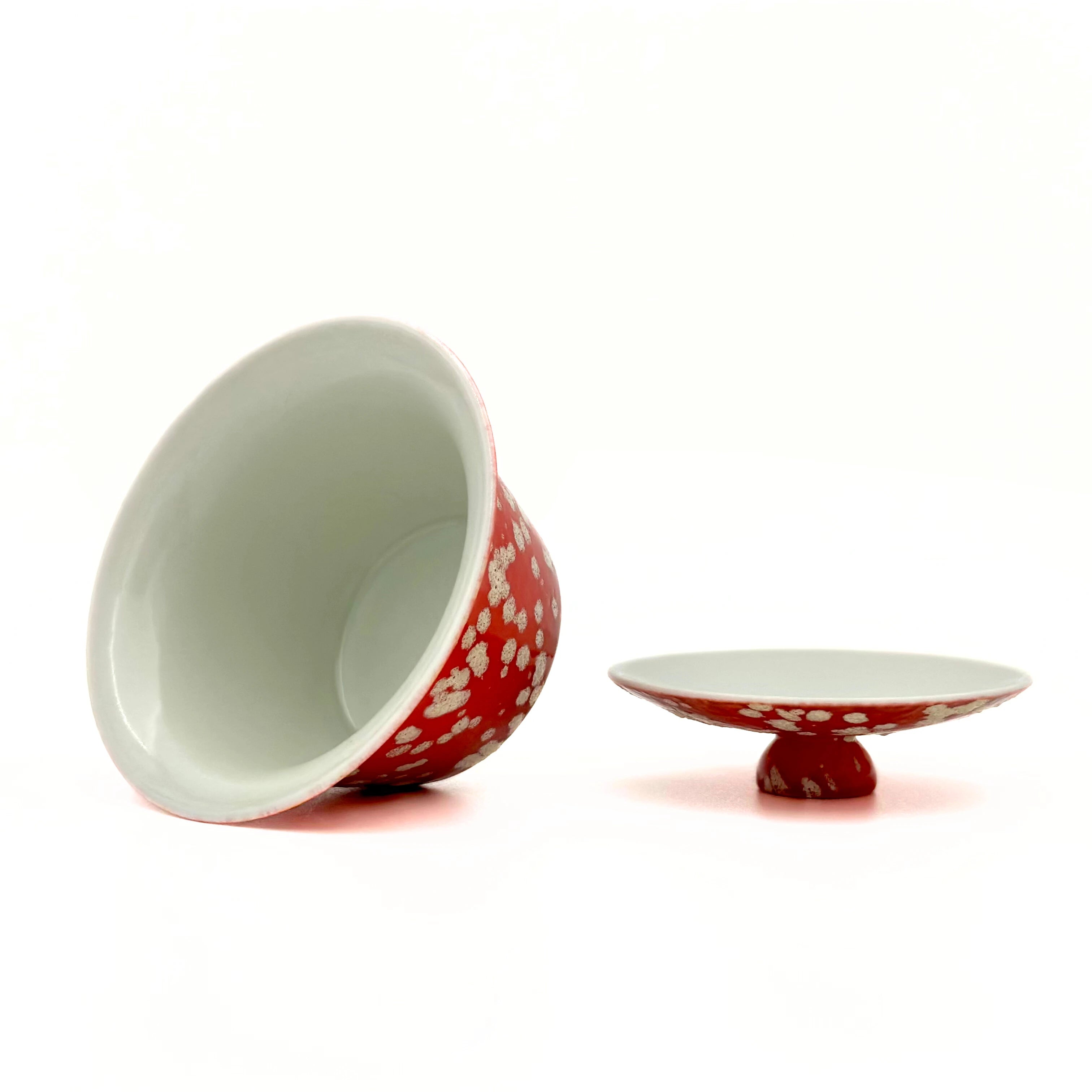 Overhead view looking into the Phoenix Spark Gaiwan, showing the smooth interior and 90ml capacity. The wide opening is designed for easy leaf expansion and clear visibility of the tea liquor color during brewing.