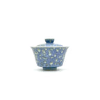 Front view of the 60ml Glazara Promenade Breeze porcelain mini gaiwan, featuring a fresh, airy glaze inspired by French Impressionist art, designed for Gongfu tea rituals and solo brew.