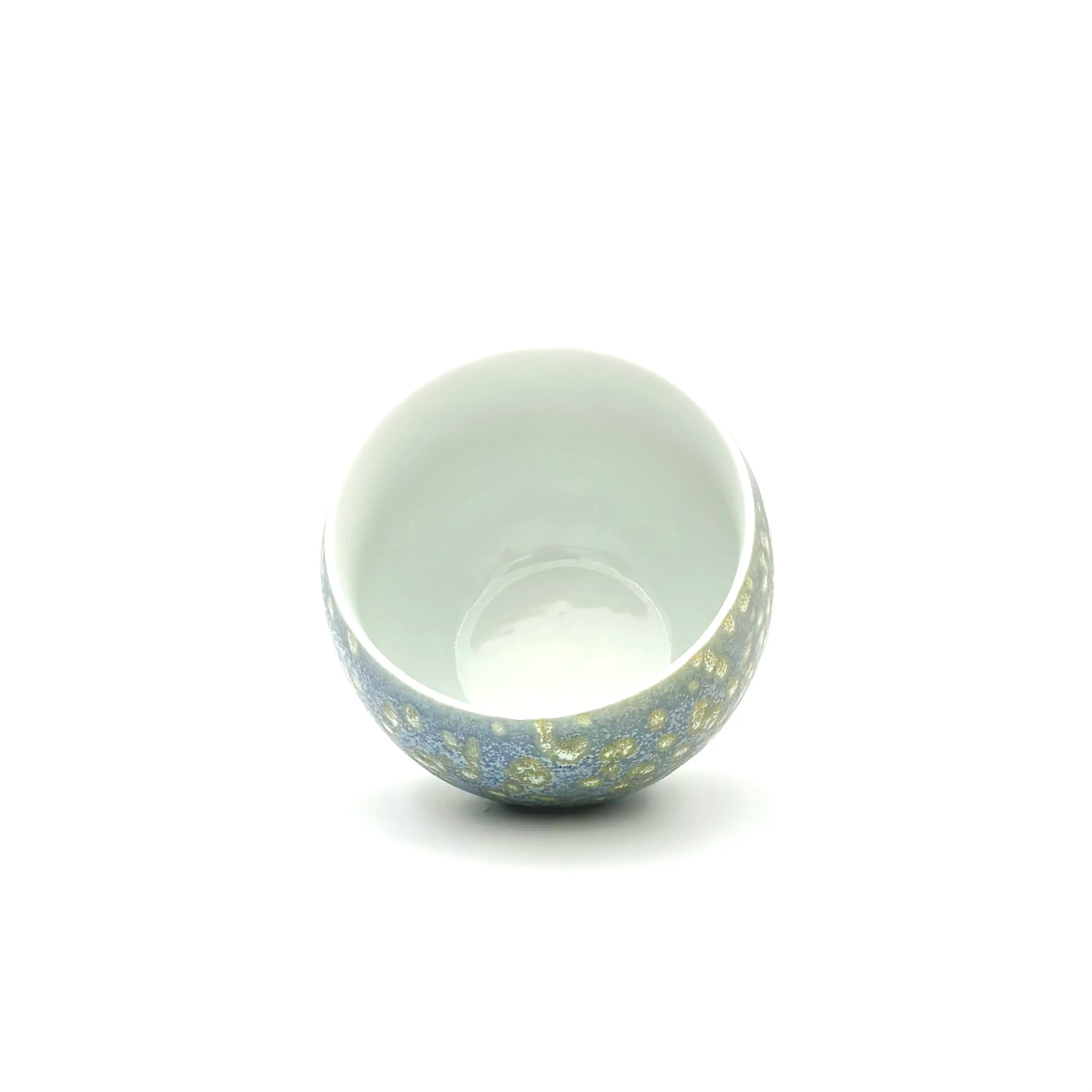 Top-down interior view of the Glazara Promenade Breeze Matcha Latte Cup, showcasing the smooth porcelain interior and wide bowl design perfect for whisking.