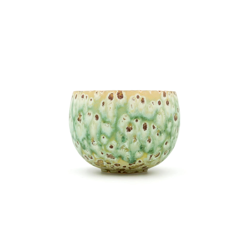 Front profile view of the Glazara Sage Dust Matcha Latte Cup. Displays the balanced silhouette and the calming, organic green glaze designed to enhance the daily tea or coffee ritual.