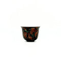 Front view of the Glazara Vintage Flora 70ml master gongfu teacup, showcasing a contemporary porcelain aesthetic that connects traditional Asian urushi technique with western impressionists' brushstroke.