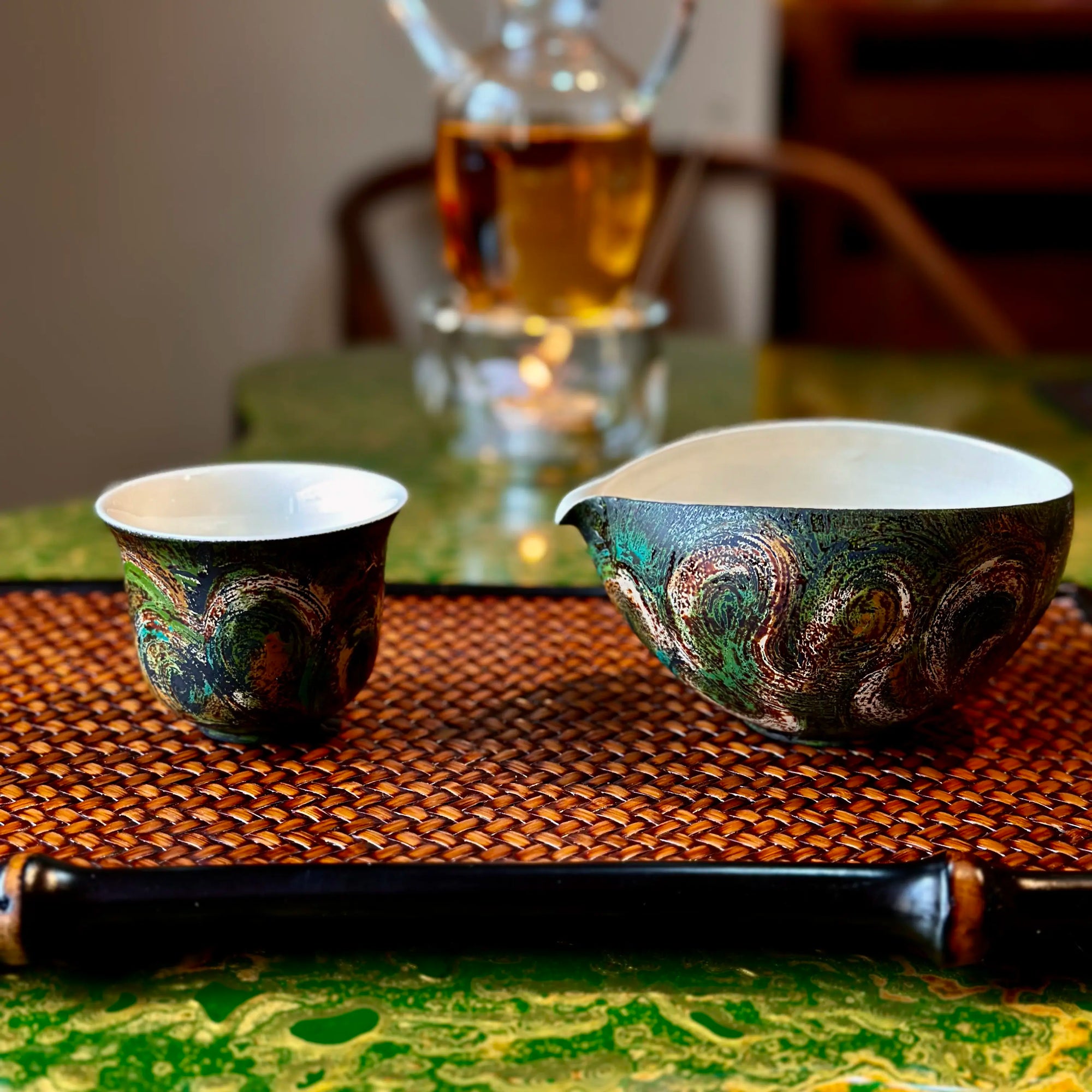 Viridian Twilight Lacquer Gongdao Bei Tea Pitcher 120ml