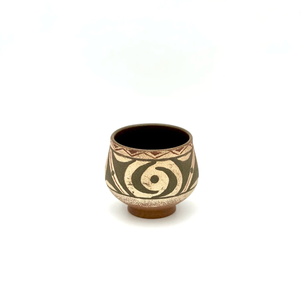 High-angle front view of the 80ml Ivory Canvas white-slip painted Yixing Zisha teacup, featuring the smooth interior rim.