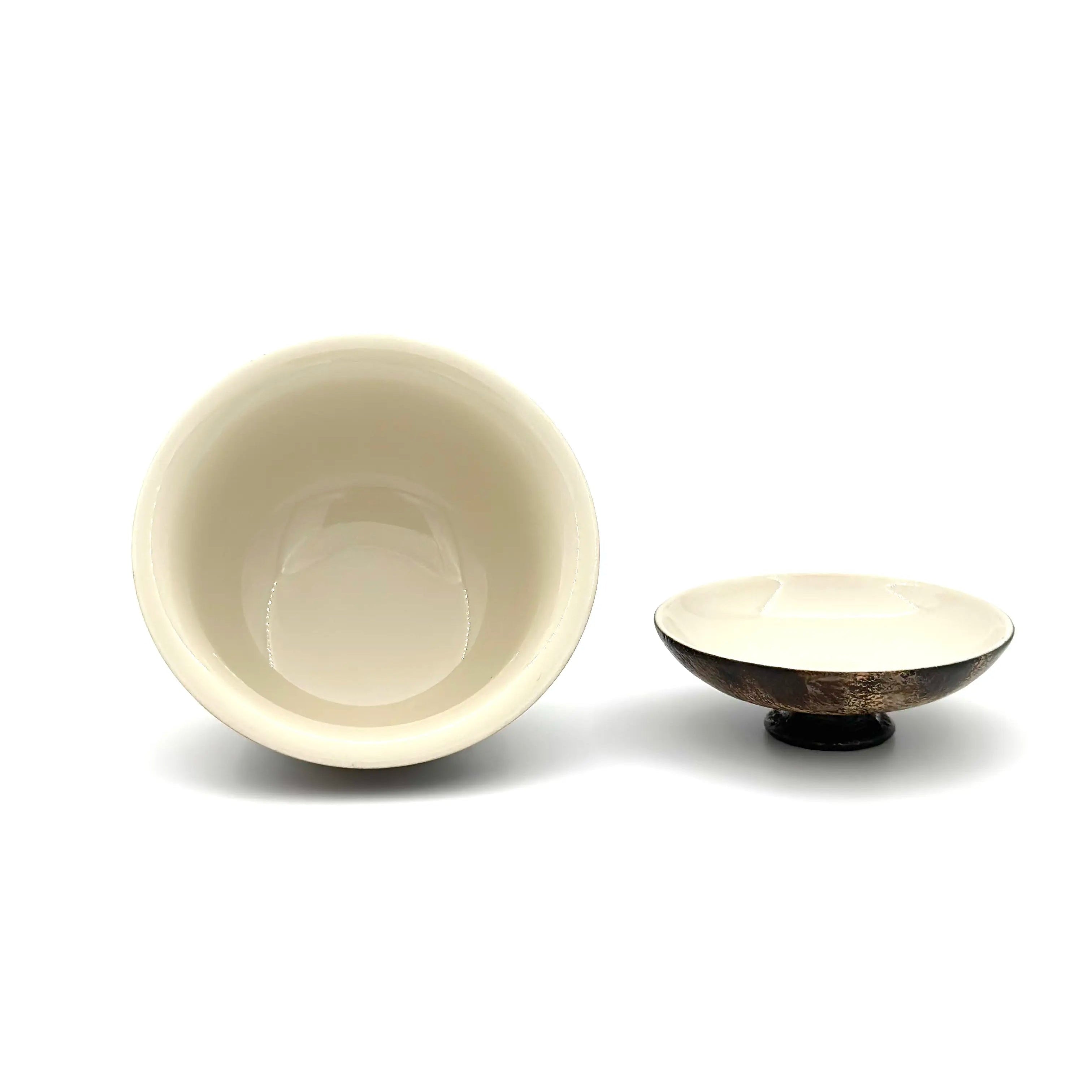 Interior view of the Midnight tea vessel showing pure white porcelain glaze.